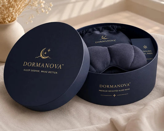 DormaNova™ 3D Weighted Sleep Mask with Cooling Eye Pads – Soft Adjustable Eye Cover for Women & Men