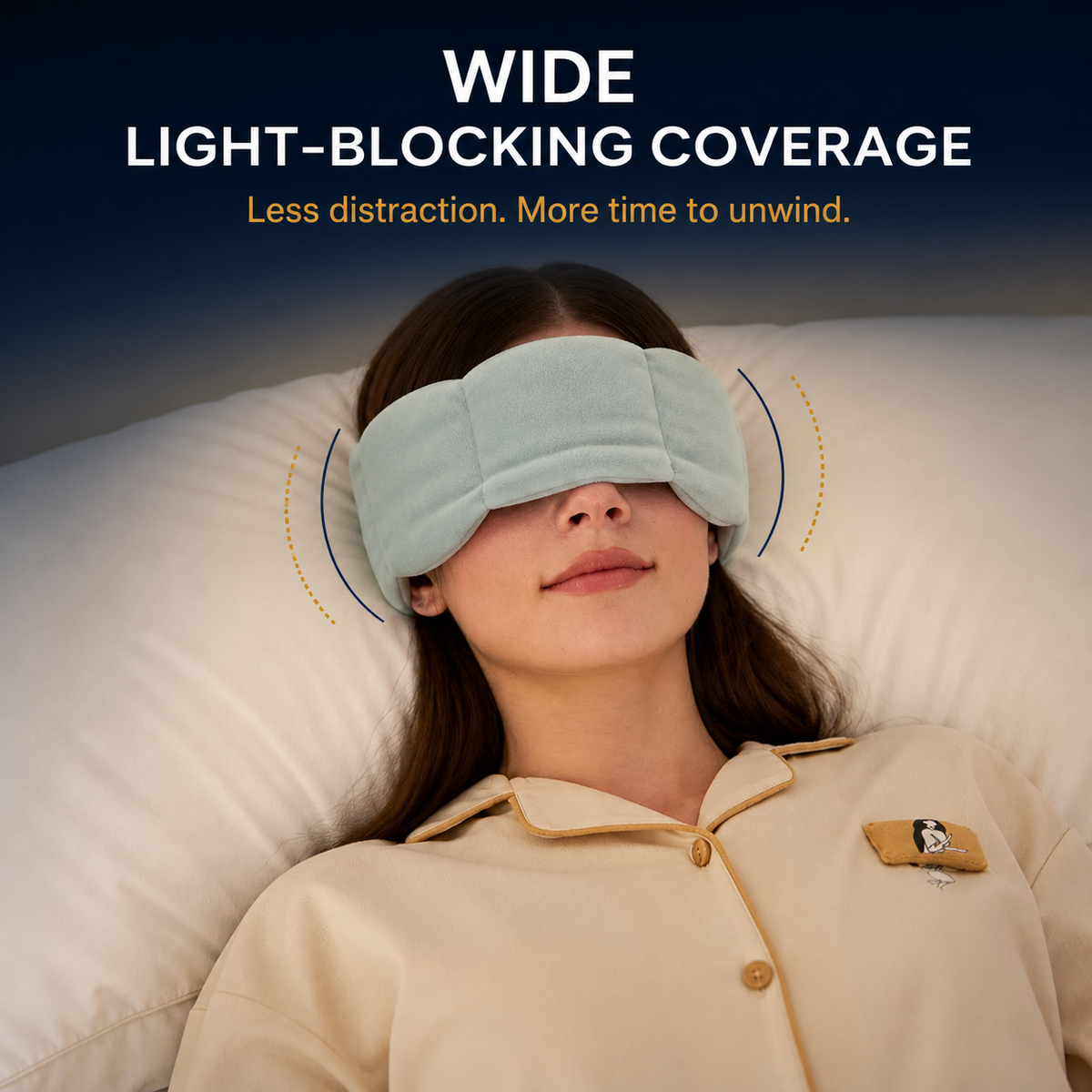 Weighted Sleep Mask for Side Sleepers – 3D Cooling Eye Mask with Gel Pads | DormaNova