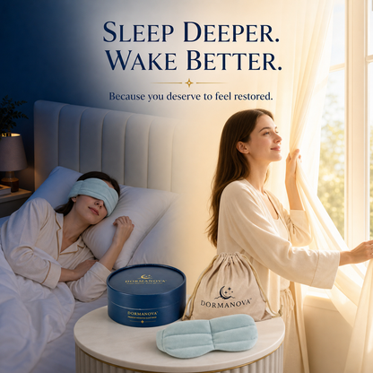 Weighted Sleep Mask for Side Sleepers – 3D Cooling Eye Mask with Gel Pads | DormaNova