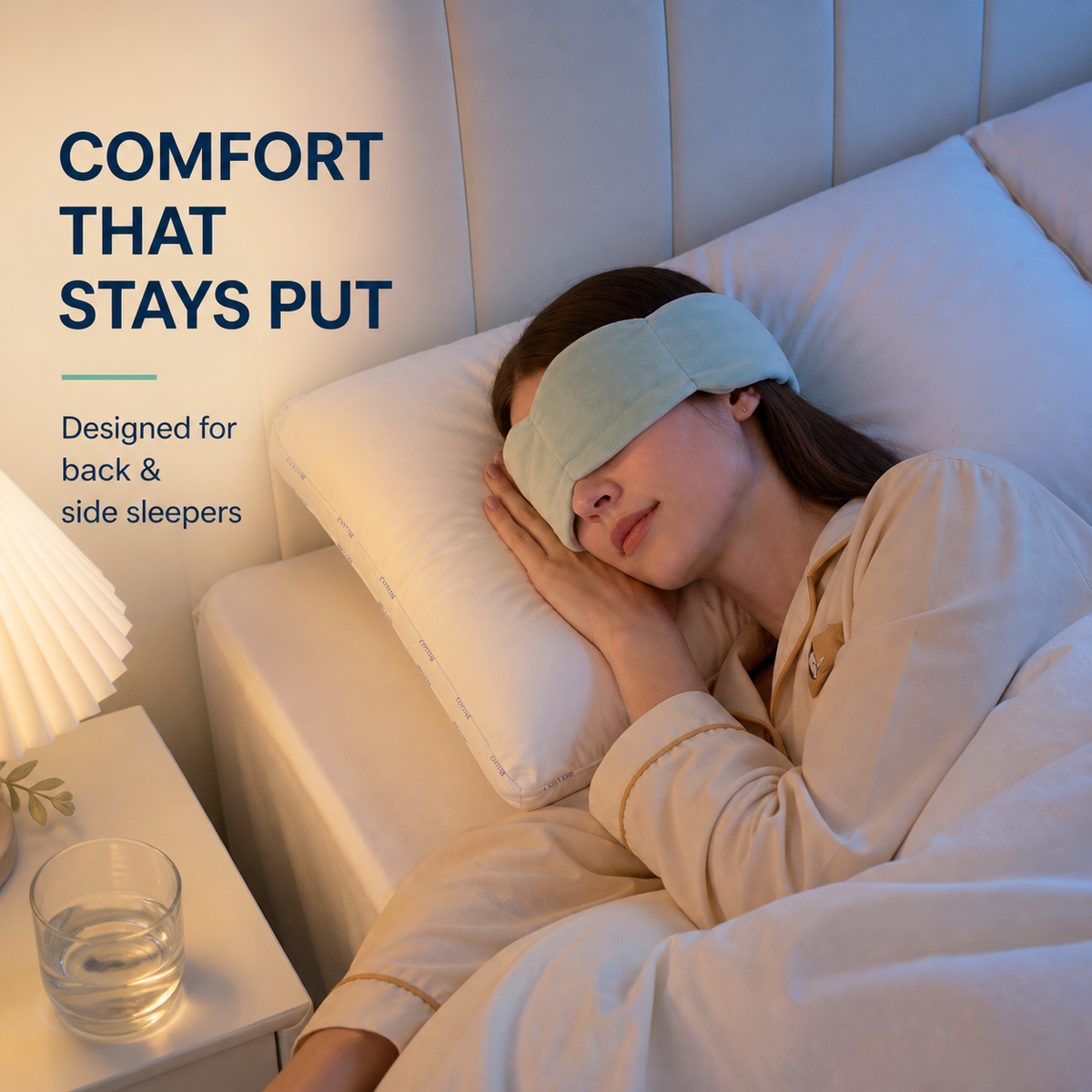 Weighted Sleep Mask for Side Sleepers – 3D Cooling Eye Mask with Gel Pads | DormaNova