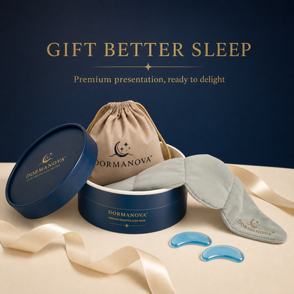 Weighted Sleep Mask for Side Sleepers – 3D Cooling Eye Mask with Gel Pads | DormaNova