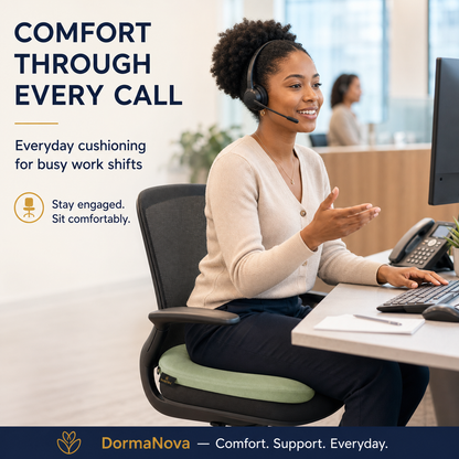 Memory Foam Seat Cushion – Cooling Gel Coccyx Cushion for Office Chair | DormaNova