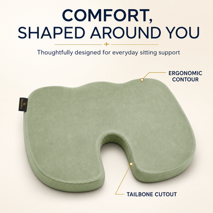 Memory Foam Seat Cushion – Cooling Gel Coccyx Cushion for Office Chair | DormaNova