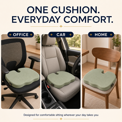 Memory Foam Seat Cushion – Cooling Gel Coccyx Cushion for Office Chair | DormaNova