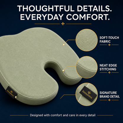 Memory Foam Seat Cushion – Cooling Gel Coccyx Cushion for Office Chair | DormaNova