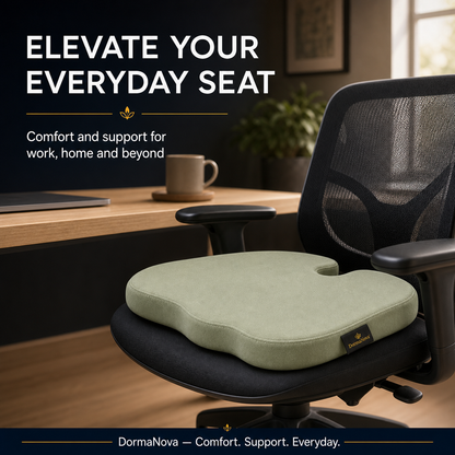 Memory Foam Seat Cushion – Cooling Gel Coccyx Cushion for Office Chair | DormaNova