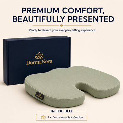 Memory Foam Seat Cushion – Cooling Gel Coccyx Cushion for Office Chair | DormaNova